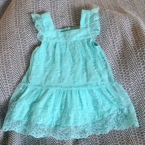 Lace turquoise party dress